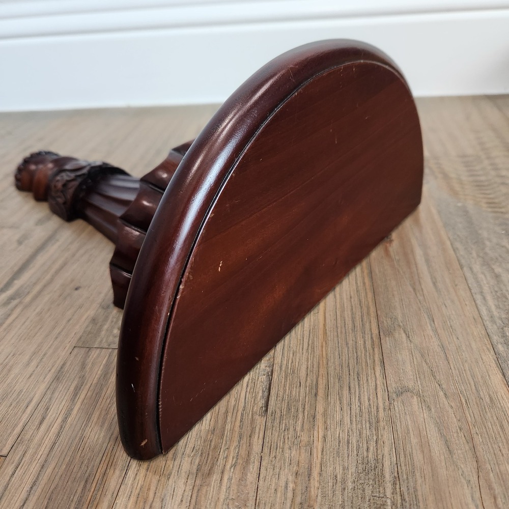 Vintage Florentine Style Dark Mahogany Solid Wood Hanging Wall‎ Shelf Sconce - Picture 8 of 15